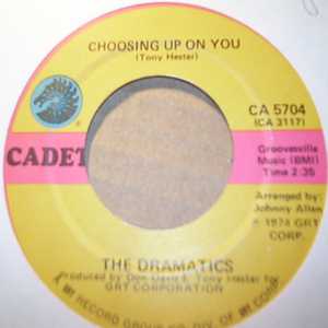 DRAMATICS — CHOOSING UP ON YOU / DOOR TO YOUR HEART record label scan