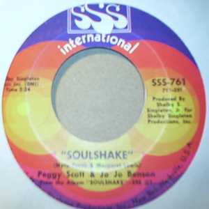 PEGGY SCOTT AND JO JO BENSON — SOULSHAKE / WE WERE MADE FOR EACH OTHER record label scan