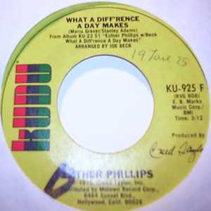 ESTHER PHILLIPS — WHAT A DIFFERENCE A DAY MAKES / TURN AROUND LOOK AT ME record label scan