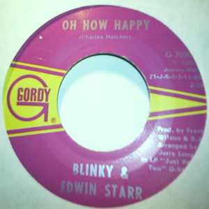 BLINKY AND EDWIN STARR — OH HOW HAPPY / OOO BABY BABY record label scan