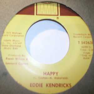 EDDIE KENDRICK — HAPPY / DEEP AND QUIET LOVE record label scan