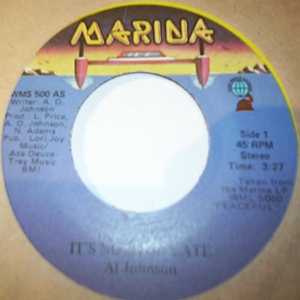 AL JOHNSON — IT'S NOT TOO LATE / I'LL DO ANYTHING FOR YOU record label scan