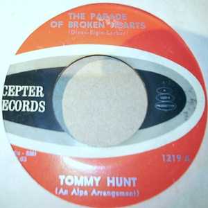 TOMMY HUNT — PARADE OF BROKEN HEARTS / HUMAN record label scan