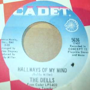 DELLS — HALLWAYS OF MY MIND / I CAN'T DO ENOUGH record label scan