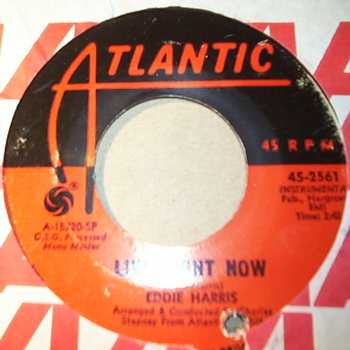 EDDIE HARRIS — LIVE RIGHT NOW / IT'S CRAZY record label scan