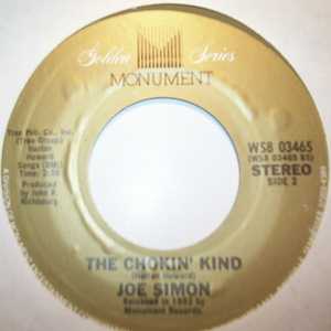 JOE SIMON — CHOKIN KIND / HANGIN ON record label scan