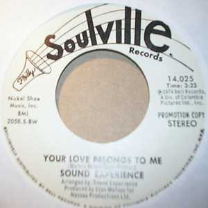 SOUND EXPERIENCE — YOUR LOVE BELONGS TO ME / SAME record label scan