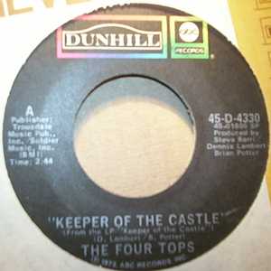 FOUR TOPS — KEEPER OF THE CASTLE / JUBILEE WITH SOUL record label scan