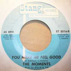 MOMENTS — YOU MAKE ME FEEL GOOD / IF I DIDN'T CARE record label scan