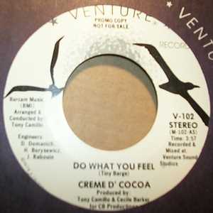 CRÈME D COCOA — DO WHAT YOU FEEL / SAME record label scan