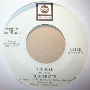 COOPERETTS — TROUBLE / PEACE MAKER record label scan