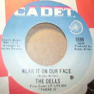 DELLS — WEAR IT ON OUR FACE / PLEASE DON'T CHANGE ME NOW record label scan