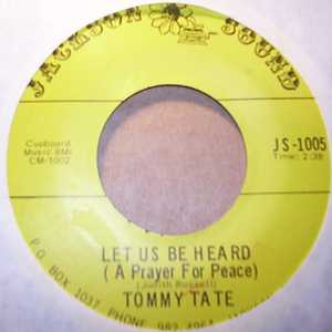 TOMMY TATE — LET US BE HEARD / PEACE IS ALL I NEED record label scan