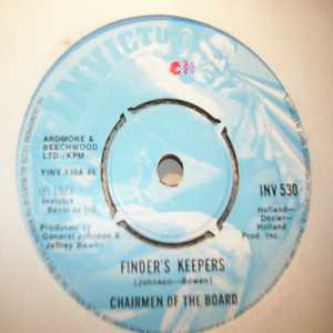 CHAIRMEN OF THE BOARD — FINDERS KEEPERS / INSTRUMENTAL record label scan