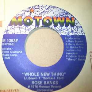 ROSE BANKS — WHOLE NEW THING / WHAT AM I GOONA DO record label scan