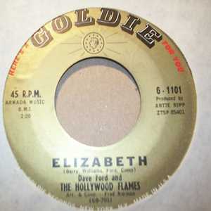 HOLLYWOOD FLAMES — ELIZABETH / BELIEVE IN ME record label scan