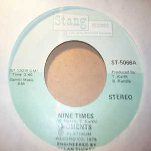 MOMENTS — NINE TIMES / WHEN THE MORNING COMES record label scan
