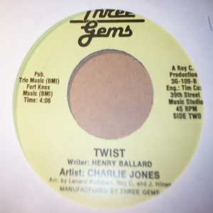CHARLIE JONES — TWIST / I ALMOST GAVE UP record label scan