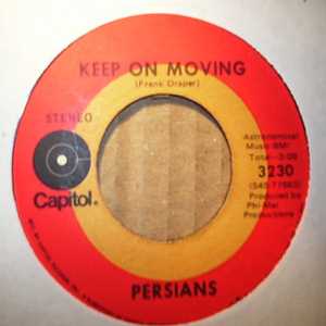 PERSIANS — KEEP ON MOVING / YOUR LOVE record label scan
