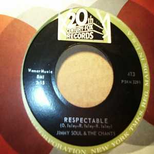 JIMMY SOUL AND THE CHANTS — RESPECTABLE / I WISH I COULD DANCE record label scan