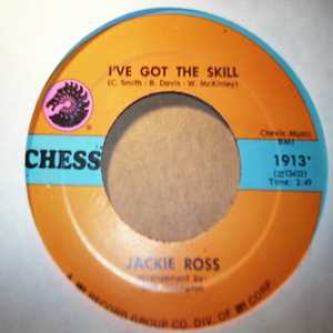 JACKIE ROSS — I'VE GOT THE SKILL / CHANGE YOUR WAYS record label scan