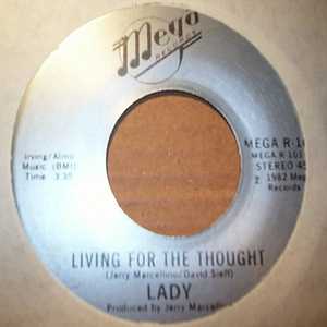LADY — NUMBER ONE / LIVING FOR THE THOUGHT record label scan