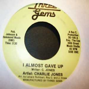 CHARLIE JONES — TWIST / I ALMOST GAVE UP record label scan