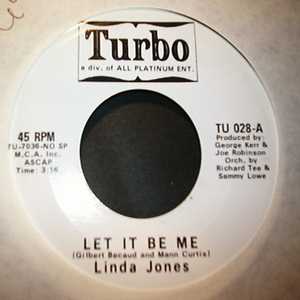 LINDA JONES — LET IT BE ME / SAME record label scan