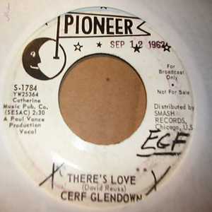 CERF GLENDOWN — THERE'S LOVE / HEY NIGHT OWL record label scan