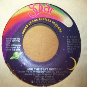 WHISPERS — AND THE BEAT GOES ON / CAN YOU DO THE BOOGIE record label scan