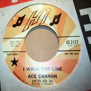 ACE CANNON — I WALK THE LINE / MEMORY record label scan
