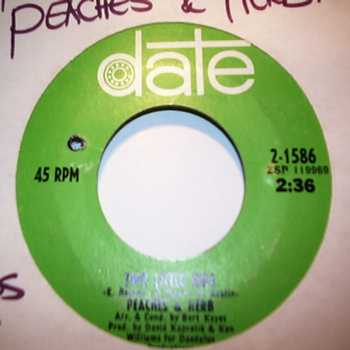 PEACHES AND HERB — TWO LITTLE KIDS / WE'VE GOT TO LOVE ONE AND ANOTHER record label scan