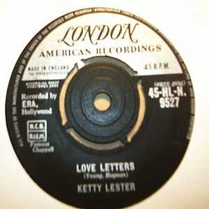 KETTY LESTER — LOVE LETTERS / I'M A FOOL TO WANT YOU record label scan