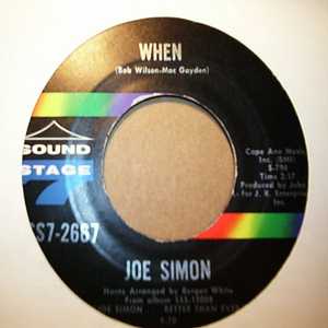 JOE SIMON — WHEN / THAT'S THE WAY I WANT OUR LOVE record label scan