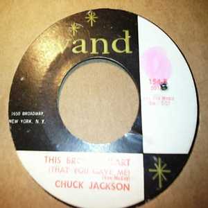 CHUCK JACKSON — THIS BROKEN HEART / BEG ME record label scan