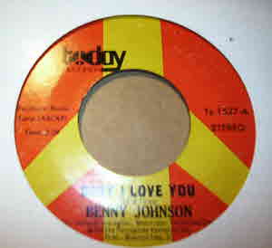 BENNY JOHNSON — BABY I LOVE YOU / GIVE IT UP record label scan