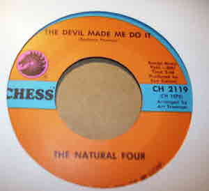 NATURAL FOUR — DEVIL MADE ME DO IT / GIVE A LITTLE LOVE record label scan