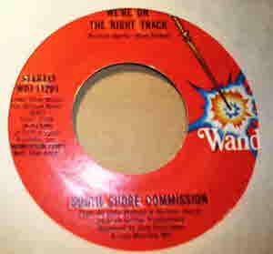 SOUTH SHORE COMMISSION — WE'RE ON THE RIGHT TRACK / INSTRUMENTAL record label scan