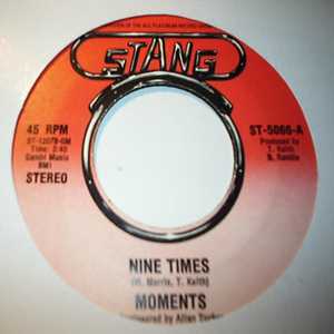 MOMENTS — NINE TIMES / WHEN THE MORNING COMES record label scan
