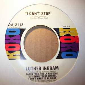 LUTHER INGRAM — I CAN'T STOP / I'LL BE YOUR SHELTER record label scan