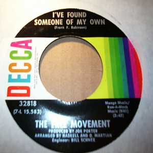 FREE MOVEMENT — I'VE FOUND SOMEONE OF MY OWN / I CAN'T CONVINCE MY HEART record label scan