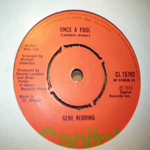 GENE REDDING — ONCE A FOOL / BLOOD BROTHERS record label scan
