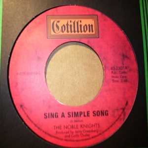 NOBLE KNIGHTS / MEMPHIS HORNS — SING A SIMPLE SONG / SOUL BOWL record label scan