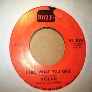 NOLAN — I LIKE WHAT YOU GIVE / SOMEBODY'S CRYIN' record label scan