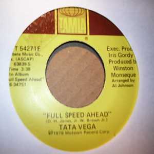TATA VEGA — FULL SPEED AHEAD / JUST AS LONG AS THERE IS YOU record label scan