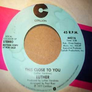 LUTHUR — THIS CLOSE TO YOU / SAME record label scan