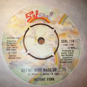 INSTANT FUNK — GOT MY MIND MADE UP / WIDE WORLD OF SPORTS record label scan