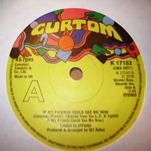 LINDA CLIFFORD — IF MY FRIENDS COULD SEE ME NOW / RUNAWAY LOVE record label scan