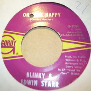 BLINKY AND EDWIN STARR — OH HOW HAPPY / OOO BABY BABY record label scan