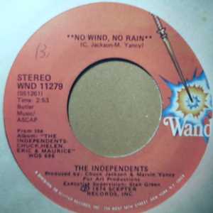 INDEPENDENTS — NO WIND NO RAIN / LET THIS BE A LESSON TO YOU record label scan